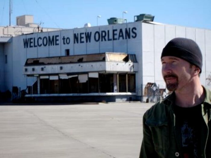 U2's The Edge visited several different areas of New Orleans in the aftermath of Hurricane Katrina